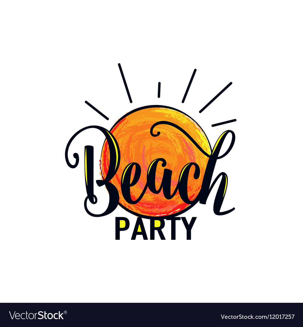 Beach party logo for poster Royalty Free Vector Image