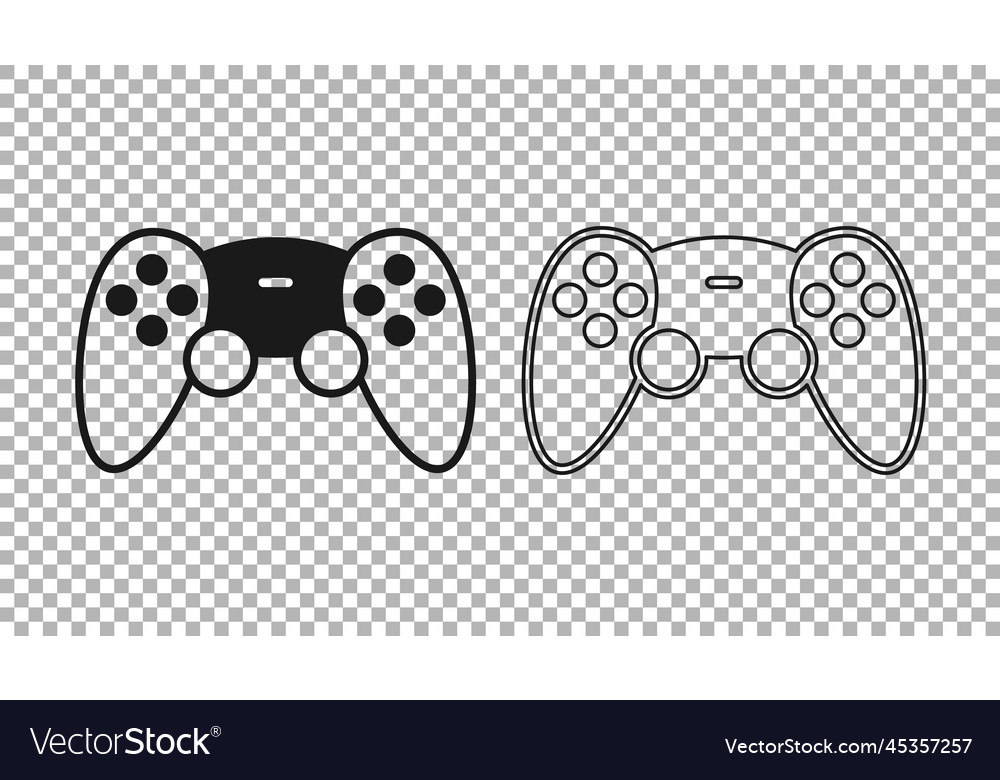 Black game controller or joystick for console vector image Black game controller or joystick for console