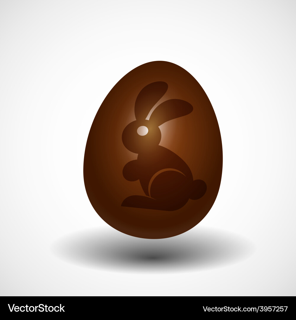 Chocolate easter egg with bunny Royalty Free Vector Image