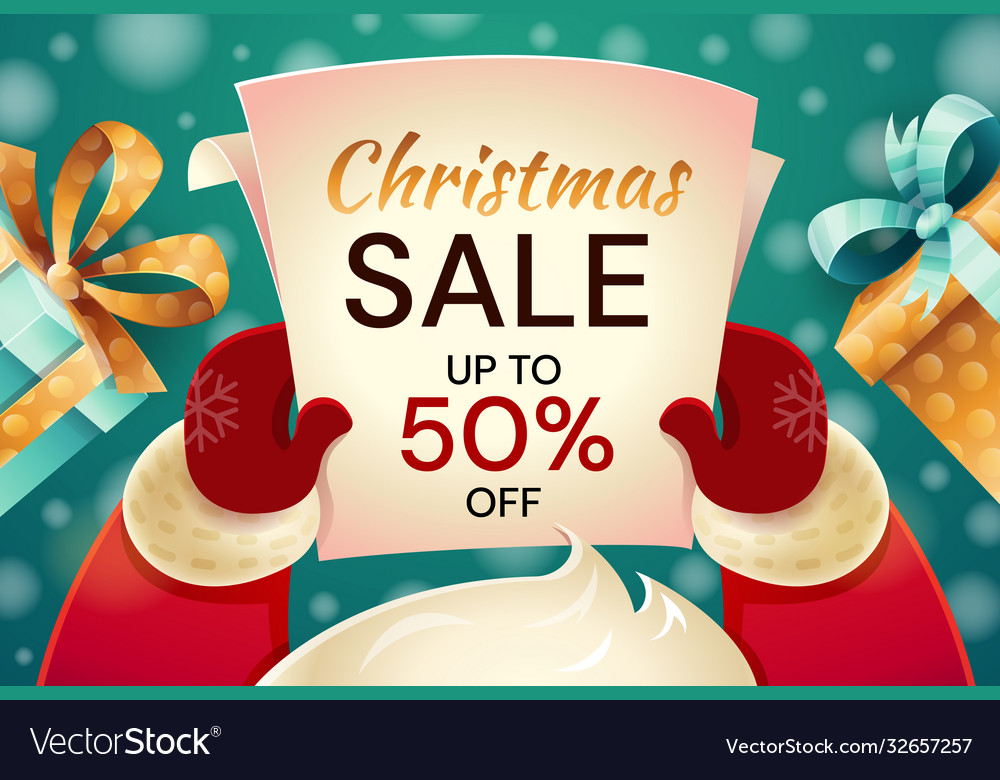 Christmas Sale Poster with Santa