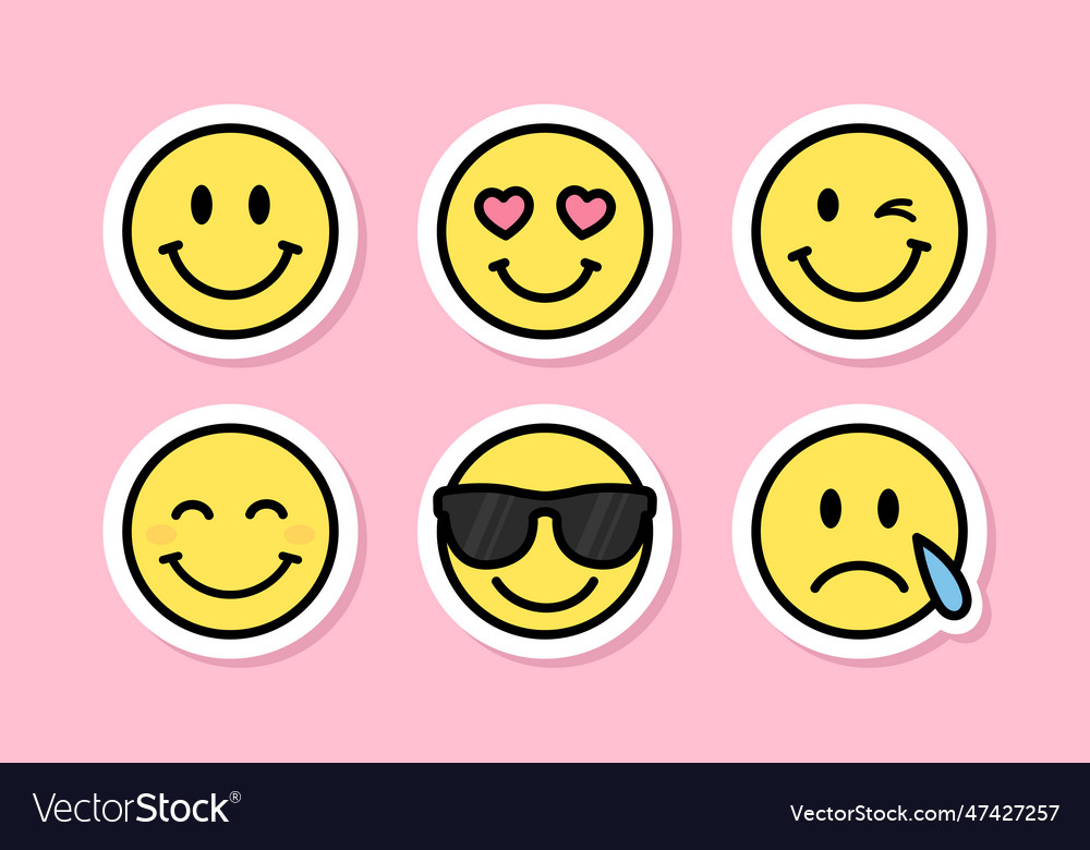 Süße Smiley Gesichter Emoji Set