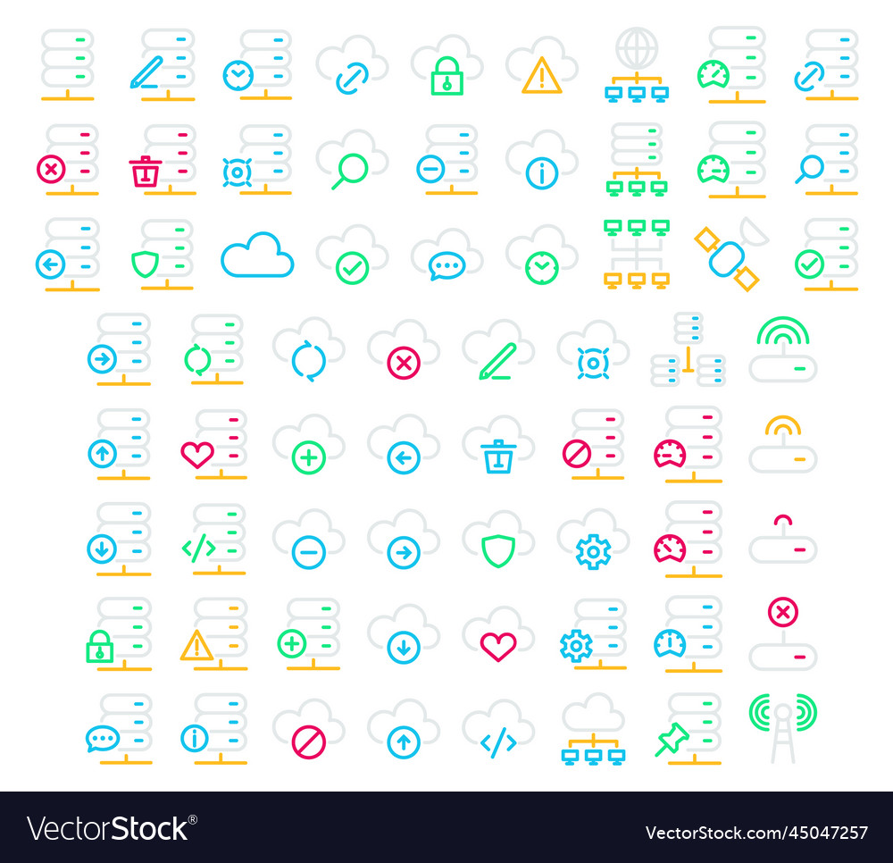 Data and network icons set