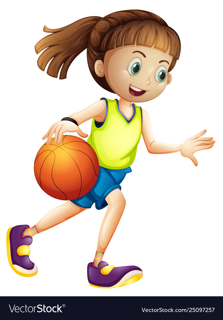 Female Basketball Player Character Royalty Free Vector Image