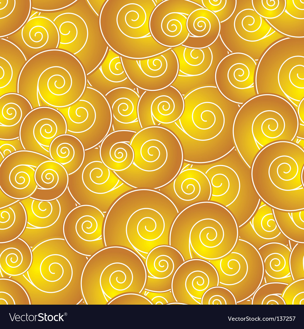 Golden Swirl Seamless Pattern