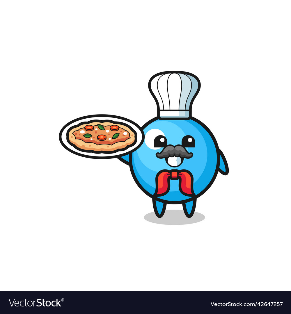 Gum ball character as italian chef mascot