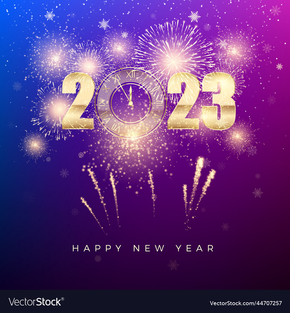 Happy new year 2023 new years banner with gold Vector Image