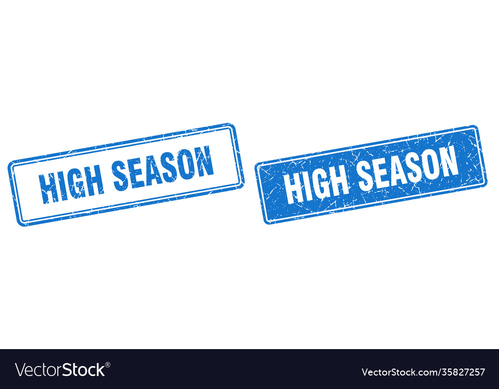 High season stamp set square grunge