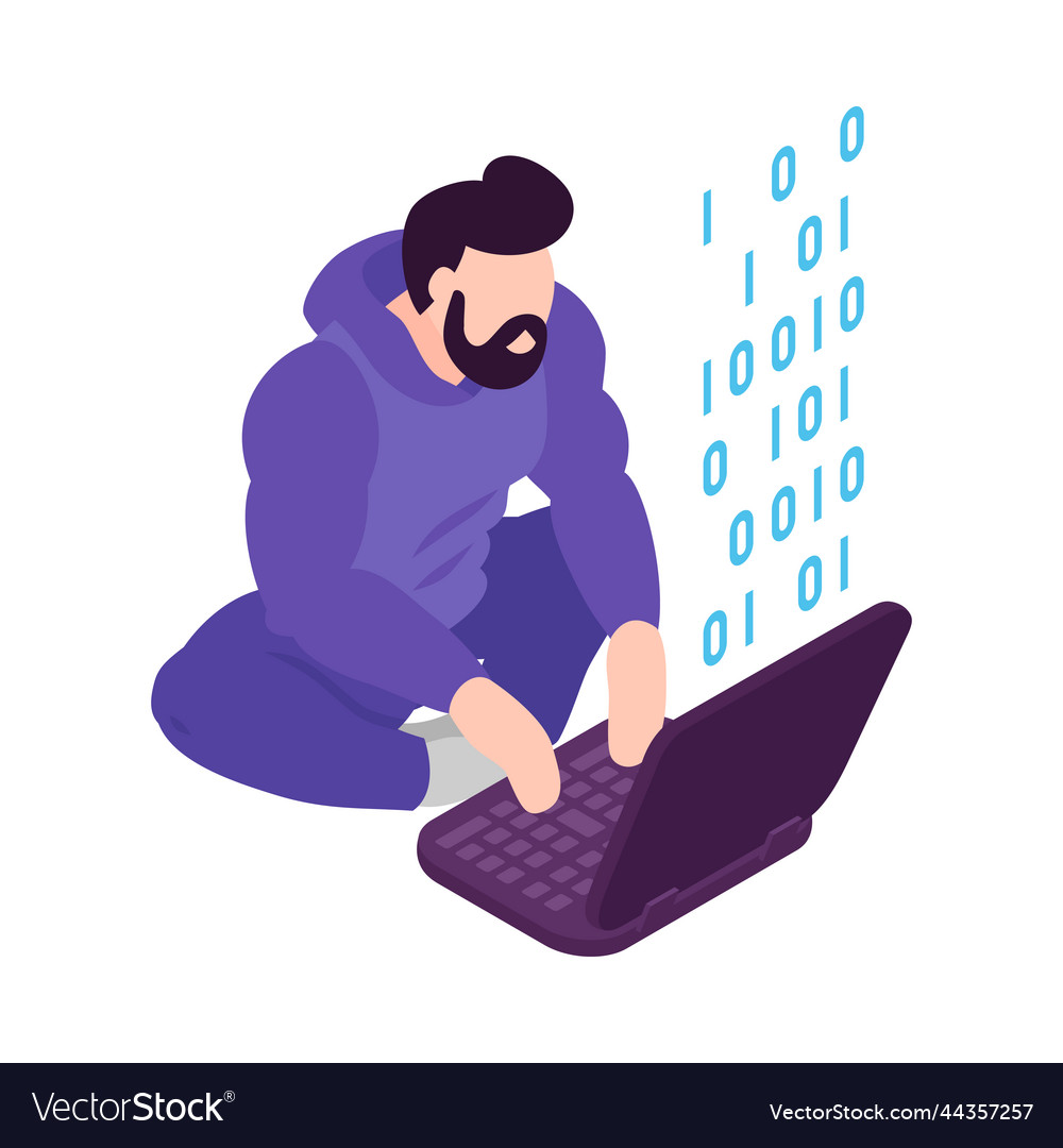 Isometric hacker Royalty Free Vector Image - VectorStock