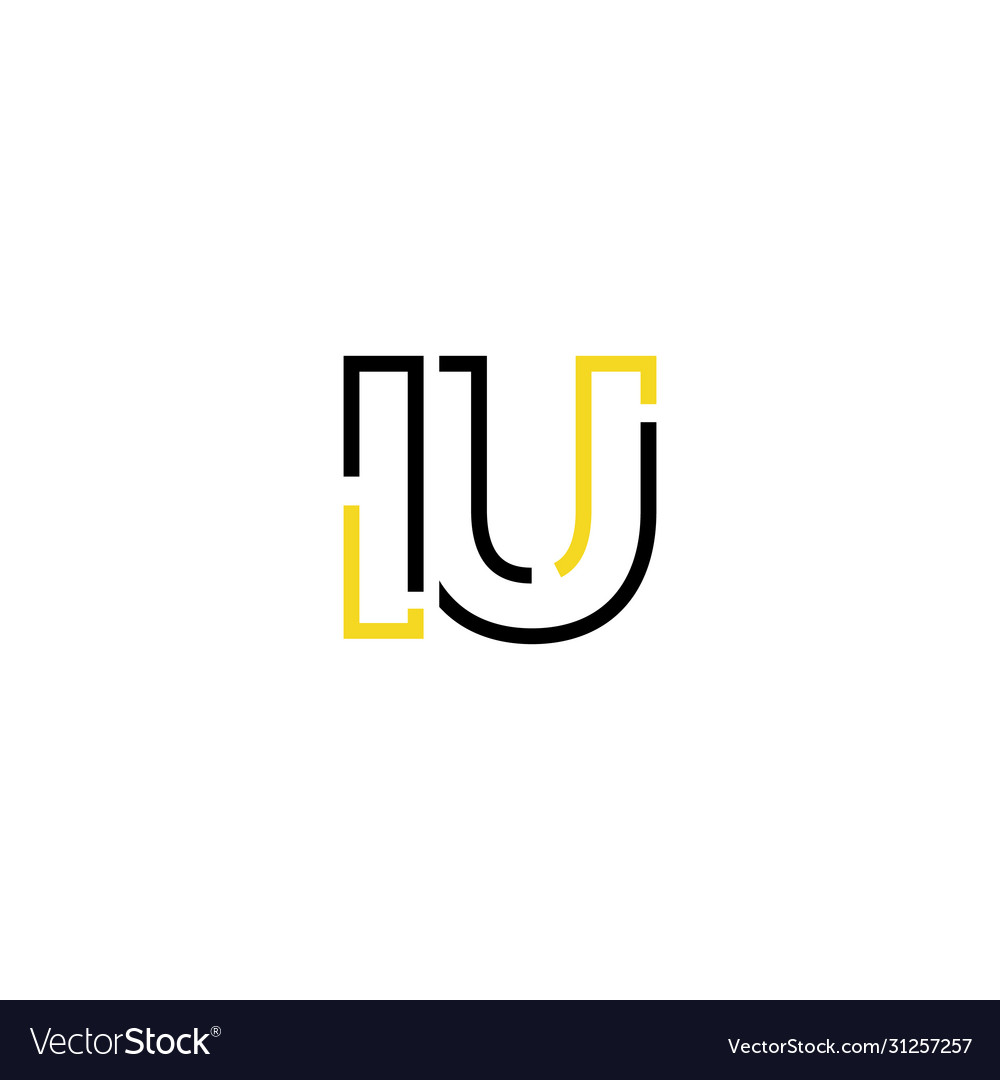 Iu letter logo icon design template elements