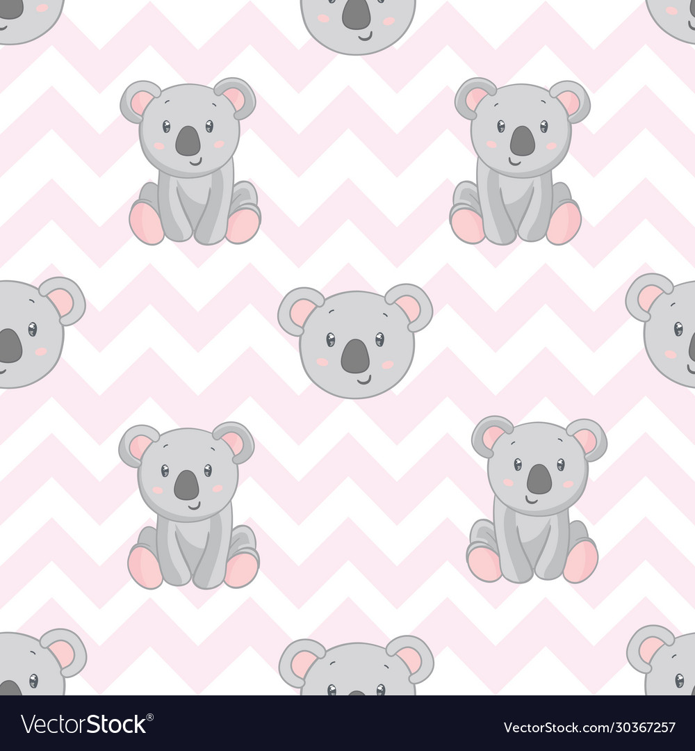 Koala bear pattern seamless pink