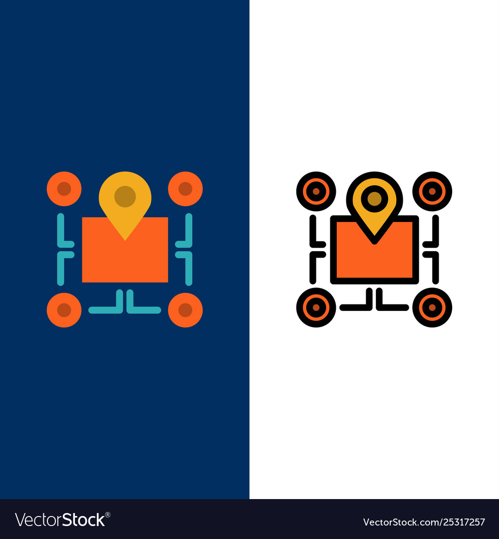 Location map chip area pointer icons flat