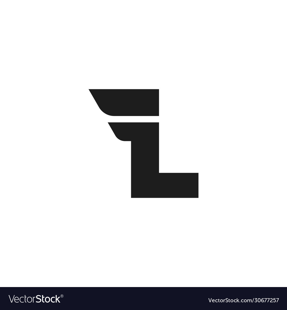 Logo letter l double wing Royalty Free Vector Image