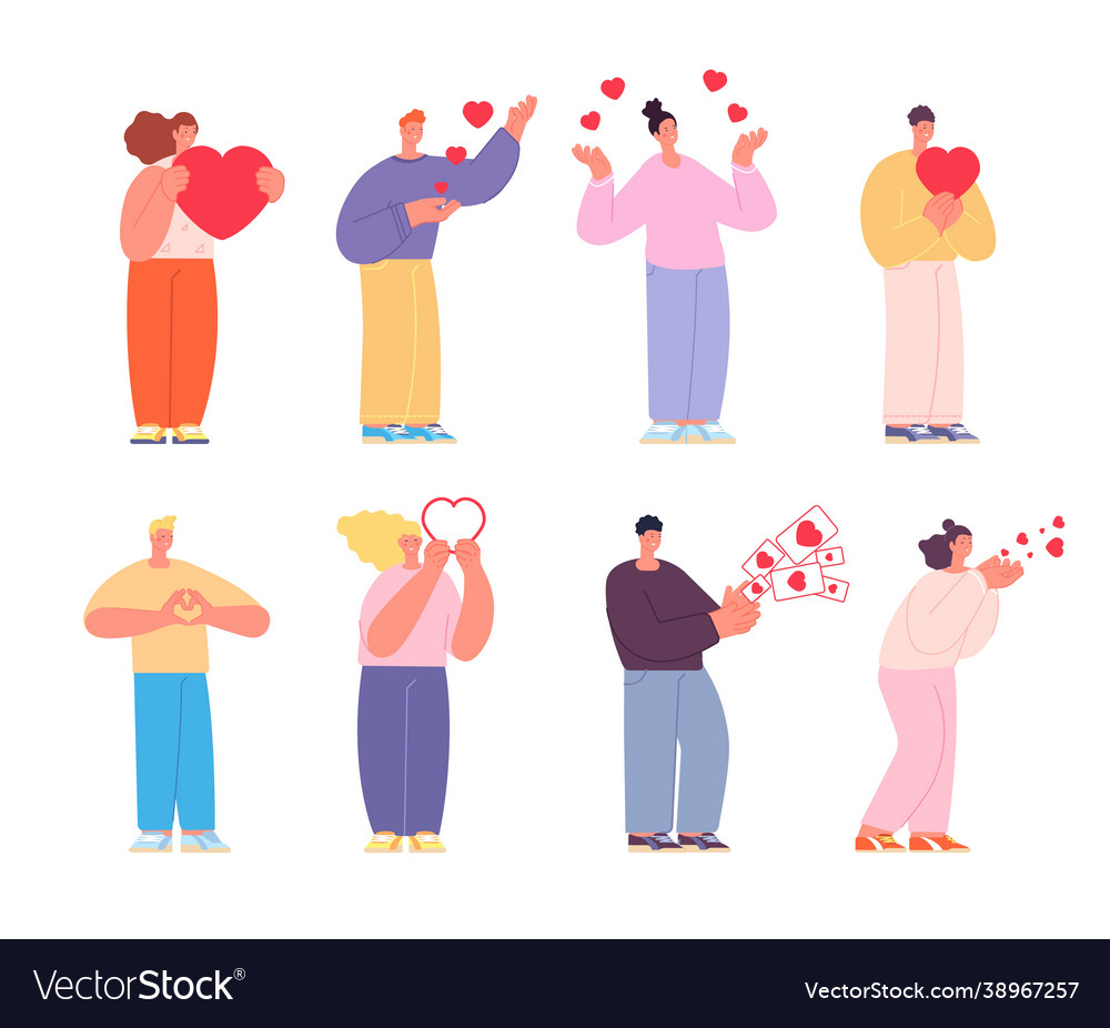 People sharing love lovely friends person hold Vector Image