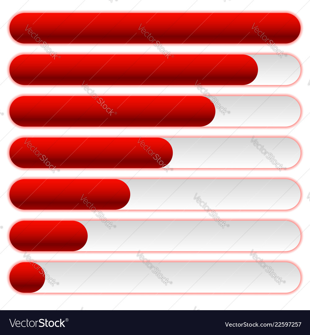 Progress loading bars in sequence with outer glow vector image Progress loading bars in sequence with outer glow