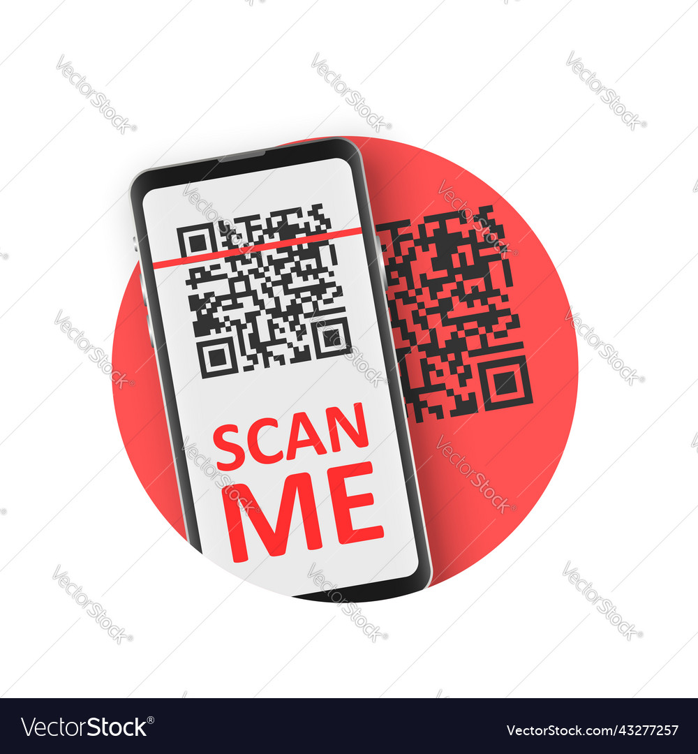 Qr code scan icon in flat style mobile phone vector image Qr code scan icon in flat style mobile phone