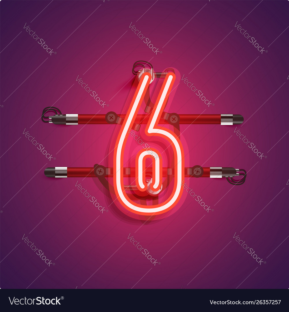Realistic neon character with wires and console