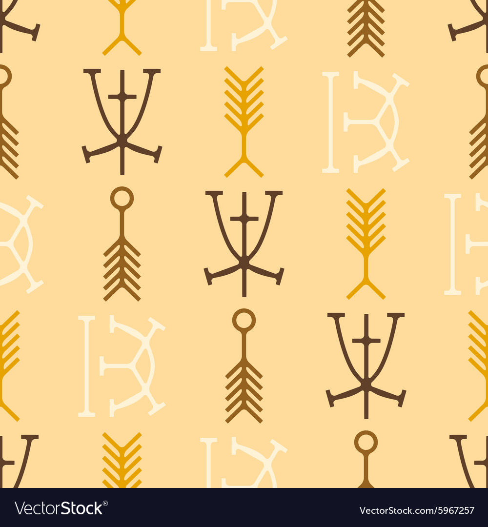 Seamless background with nsibidi symbols Vector Image