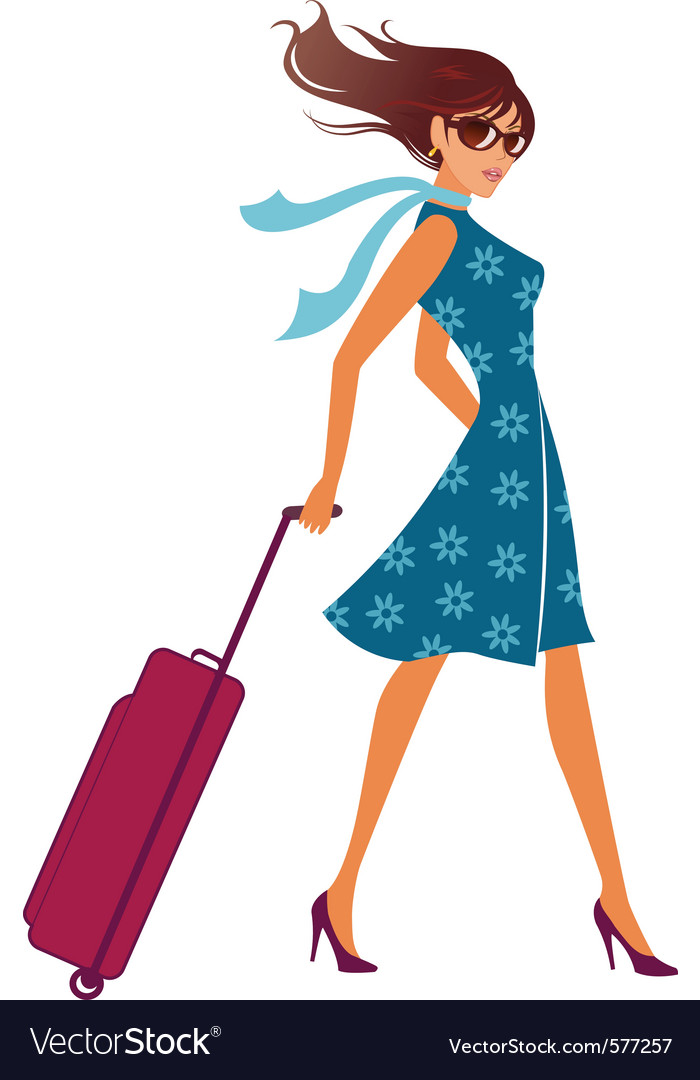 Stylish Woman with Luggage