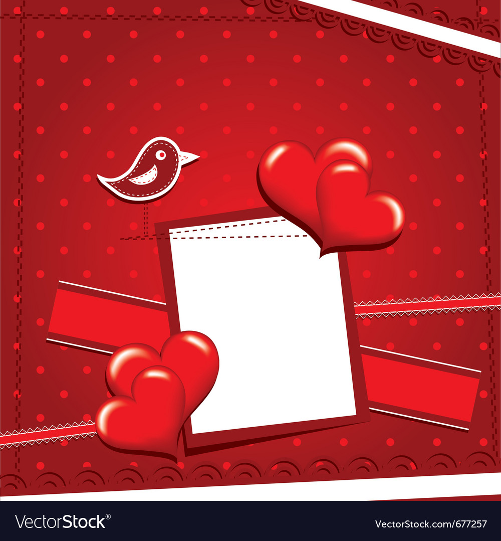 Template heart greeting card