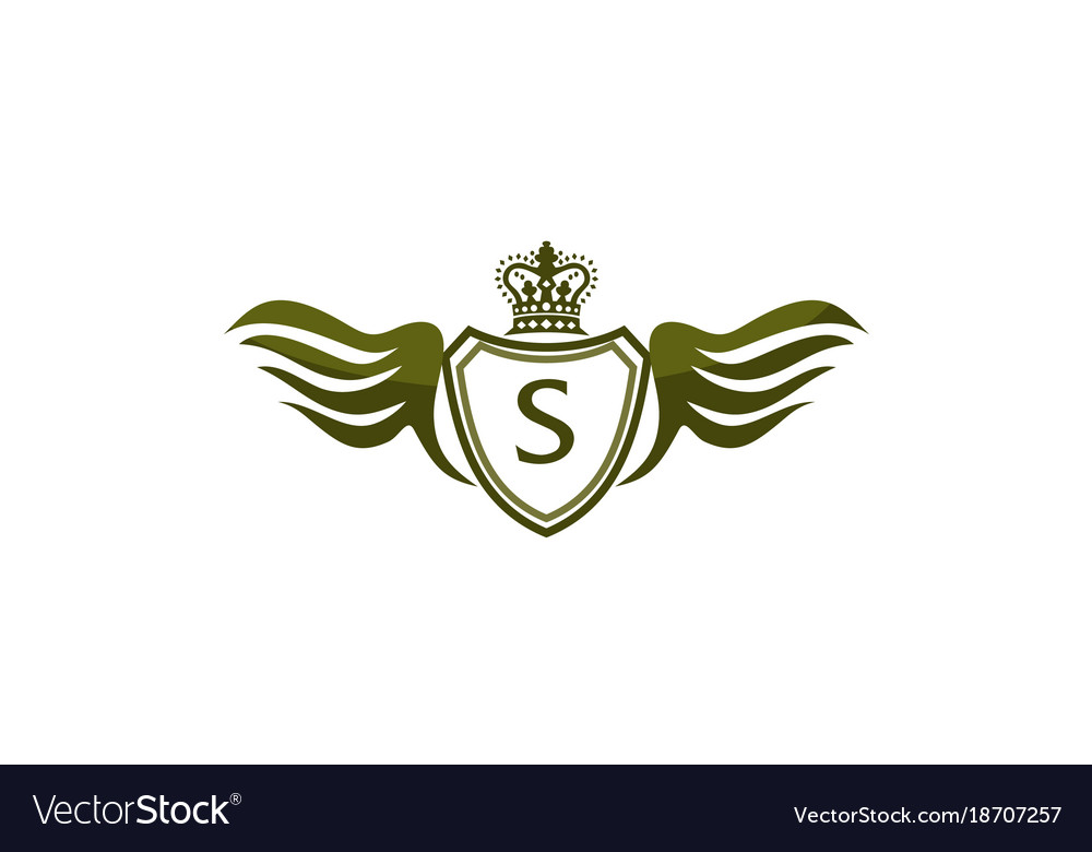 Wing shield crown initial s