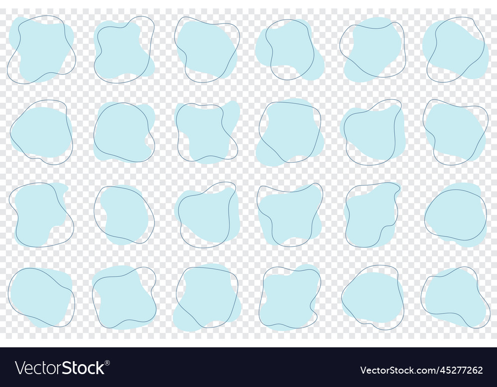 Blob shape organic set of irregular round blot