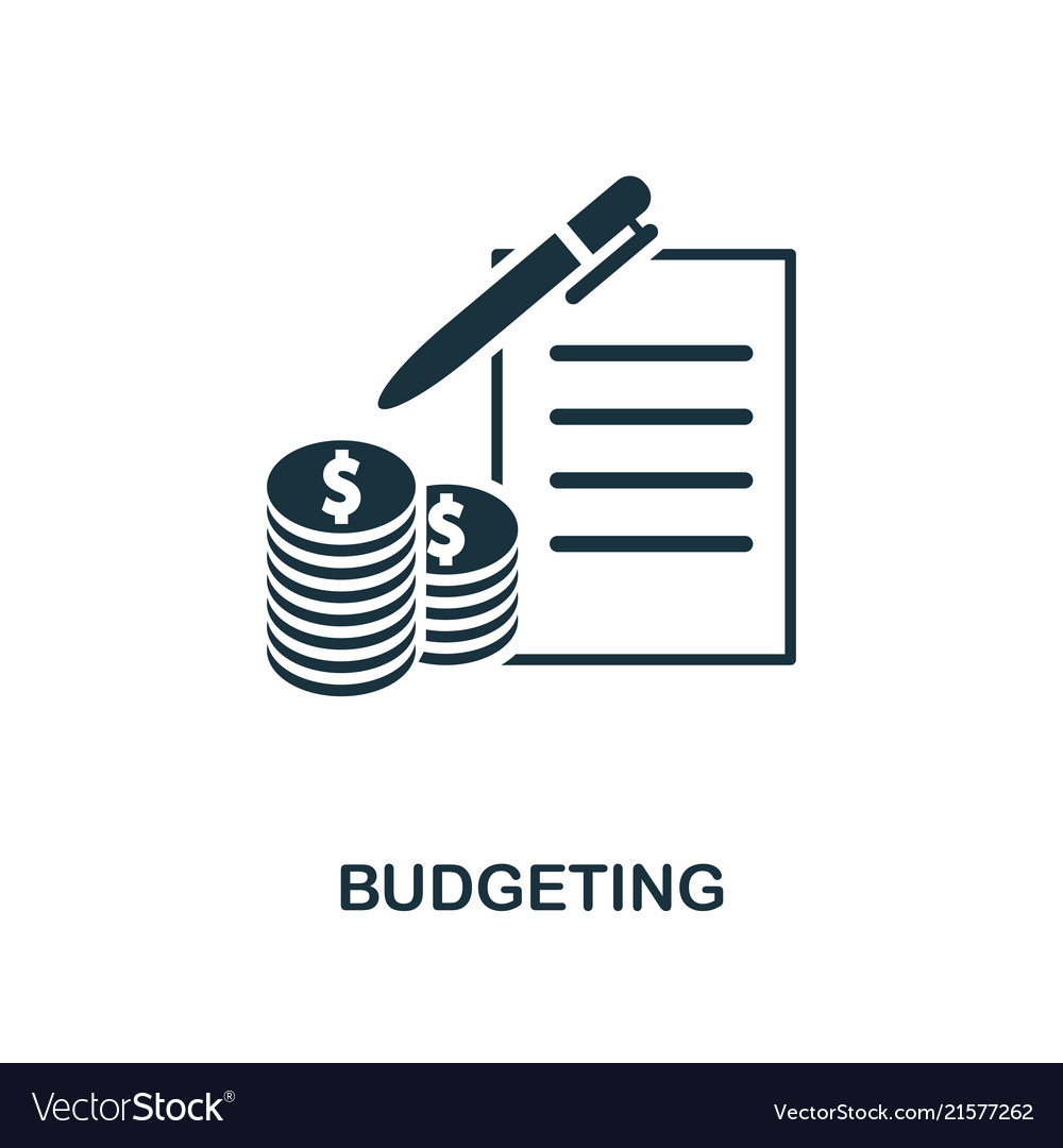 Budgeting icon line style design from Royalty Free Vector