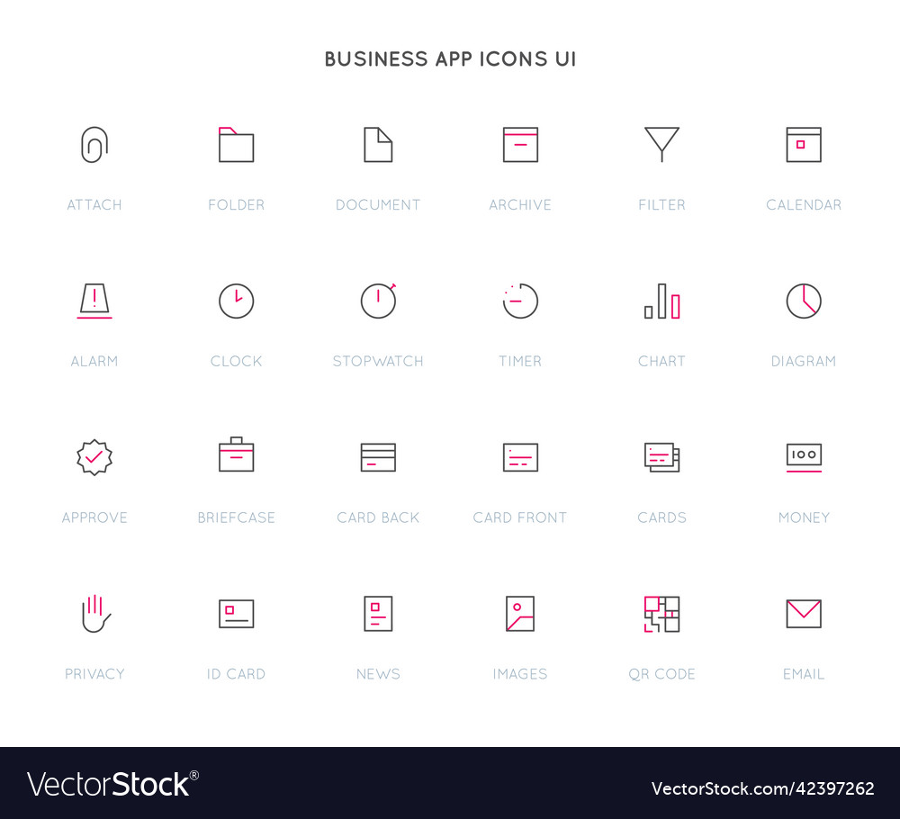 Business user interface ui icon set high quality Vector Image