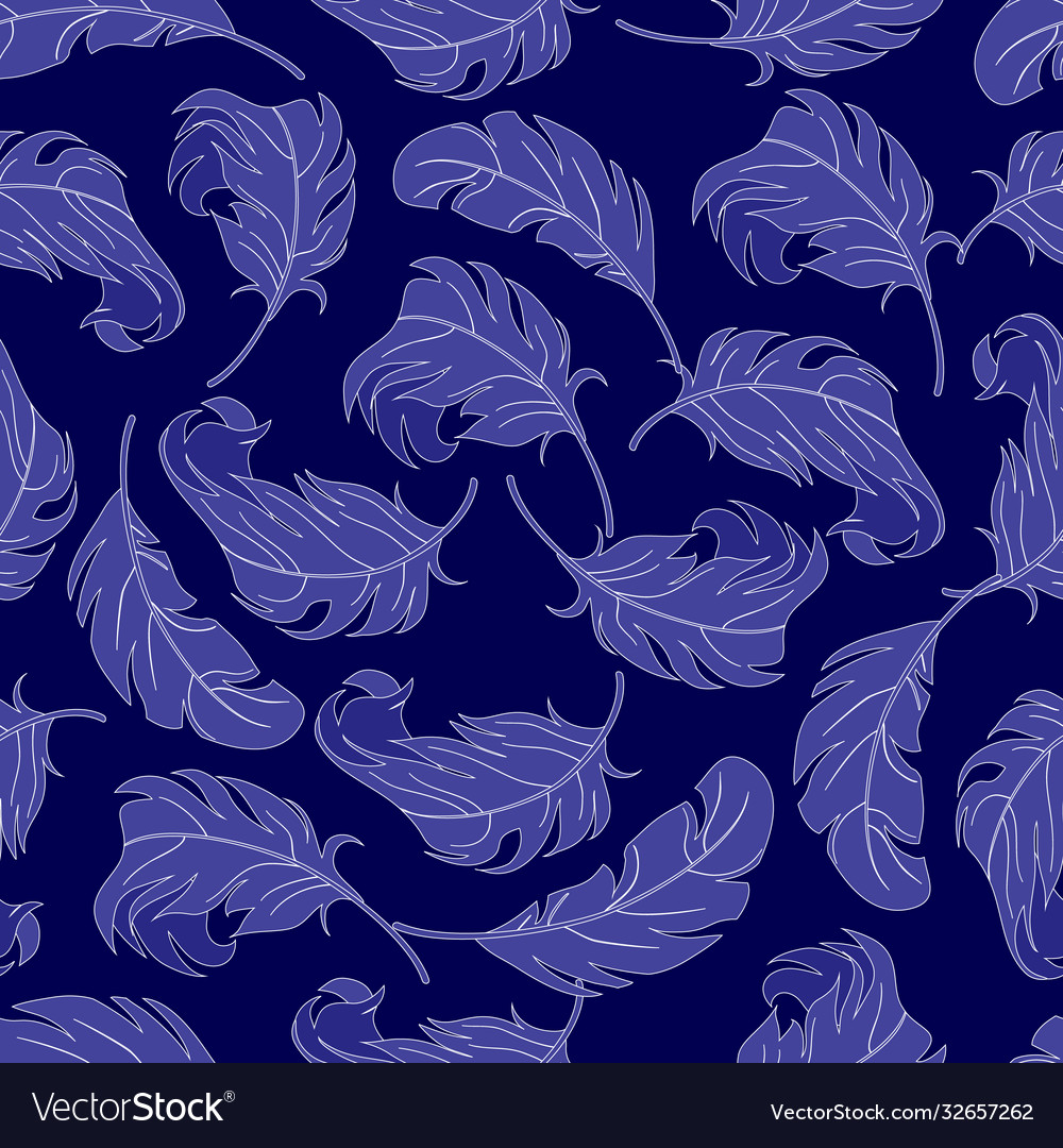Colored feather pattern vector image Colored feather pattern