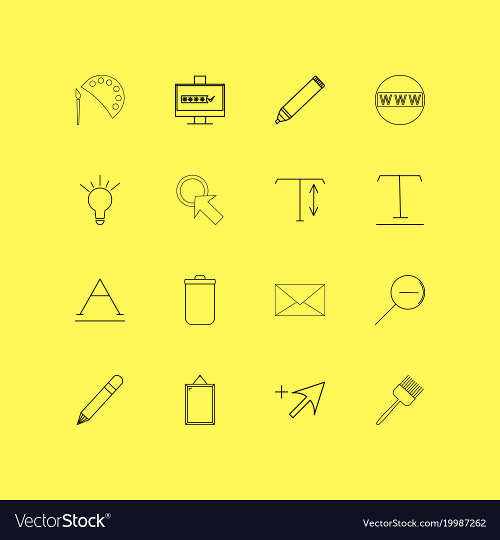 Design elements linear icon set simple outline