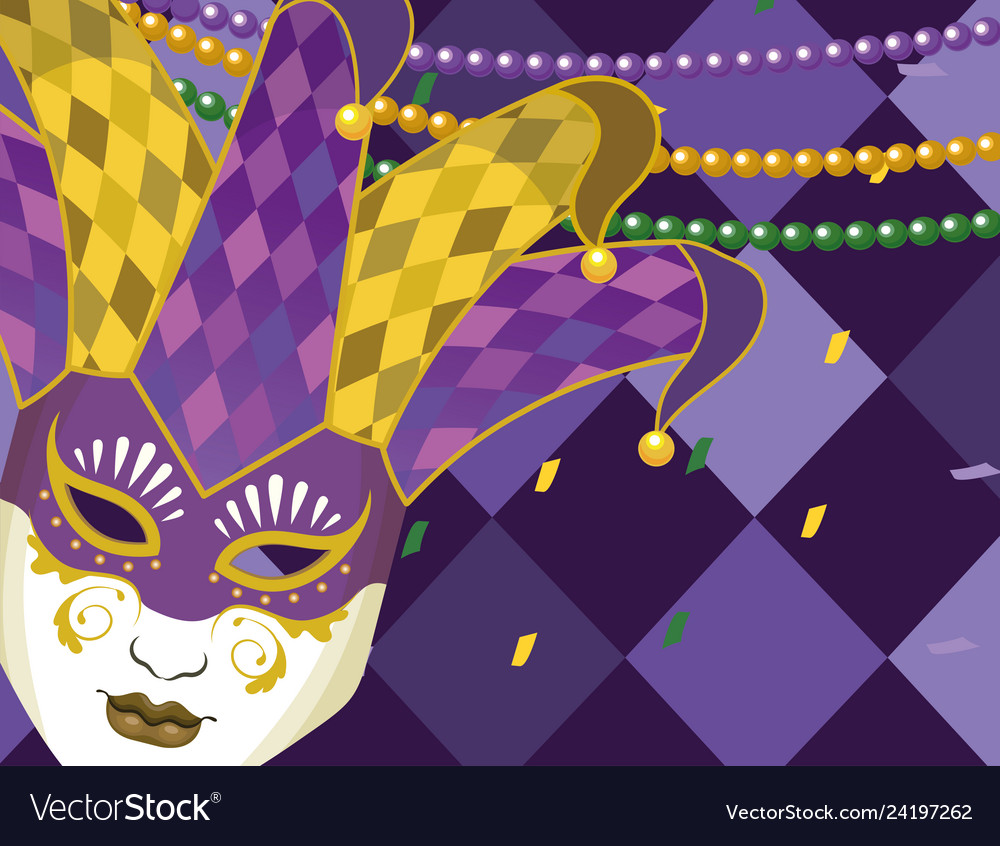 Mask with jester hat Royalty Free Vector Image