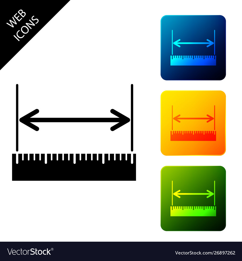 Measuring height and length icon isolated Vector Image