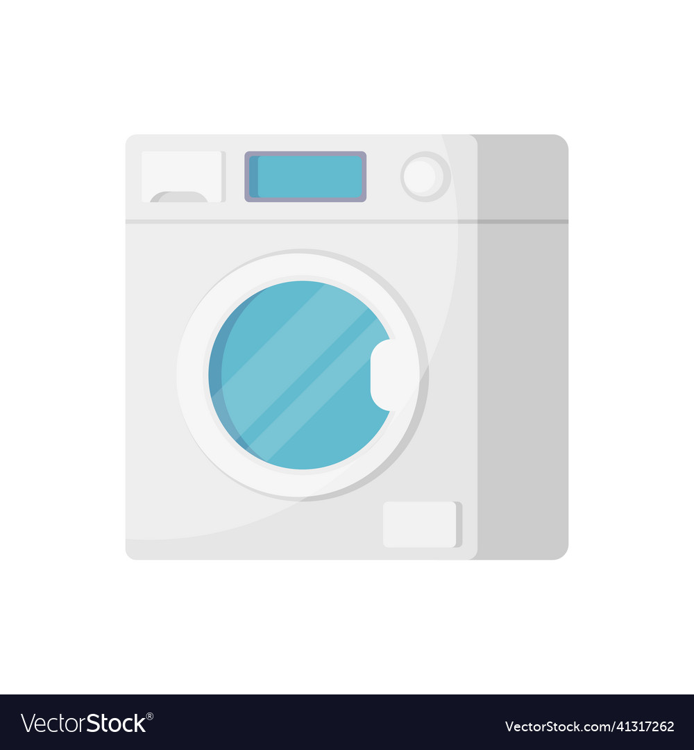 Modern white washing machine isometric Royalty Free Vector