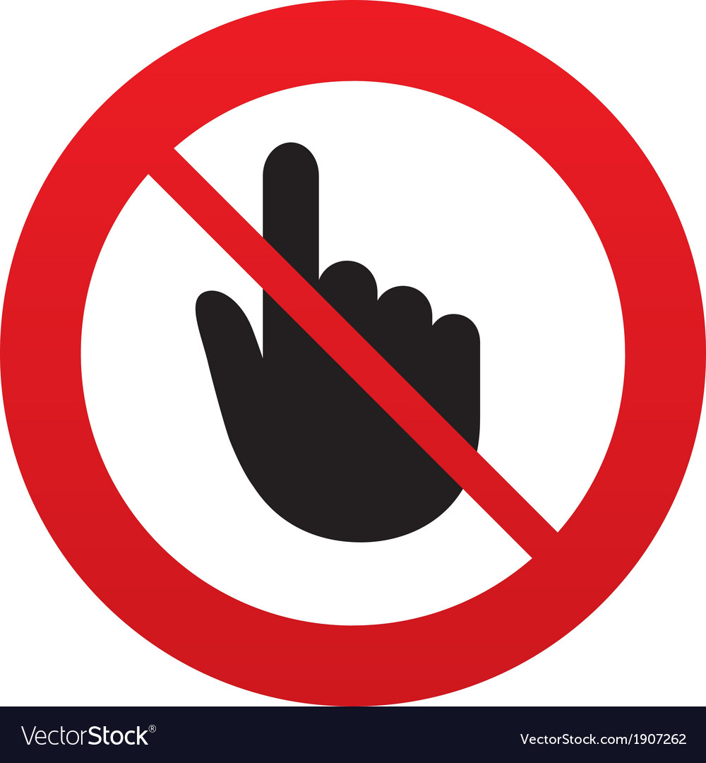 No hand cursor sign icon pointer symbol