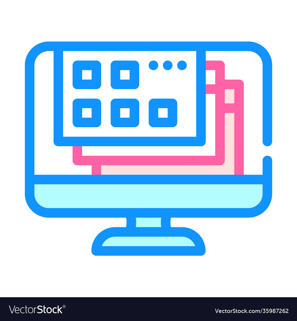 Opened windows operating system color icon vector image Opened windows operating system color icon