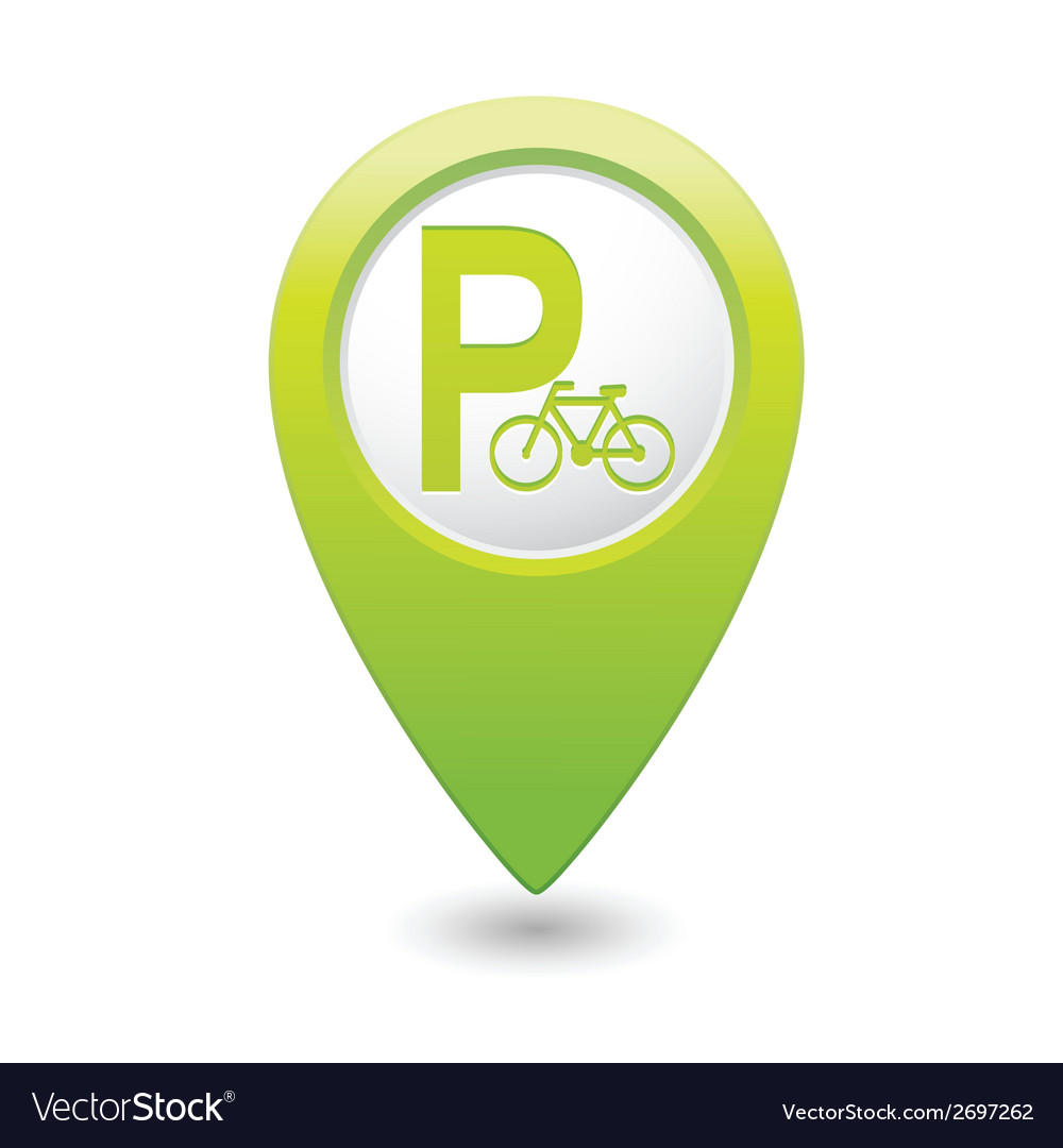 Parking bicycle symbol map pointer green