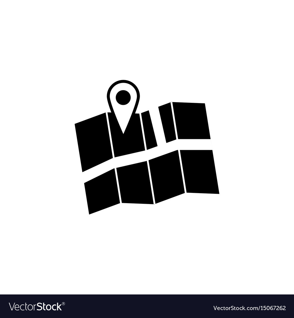 Pin with map solid icon navigation and location