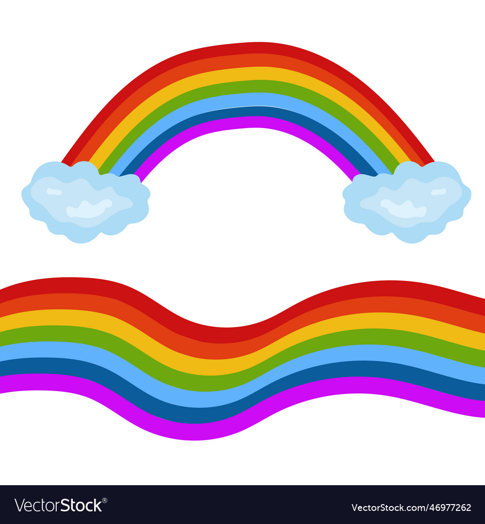 Rainbow and pattern with clouds design Vector Image Rainbow and pattern with clouds design