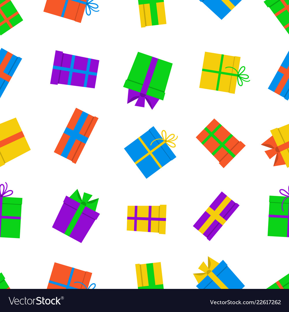 Seamless pattern with gift boxes