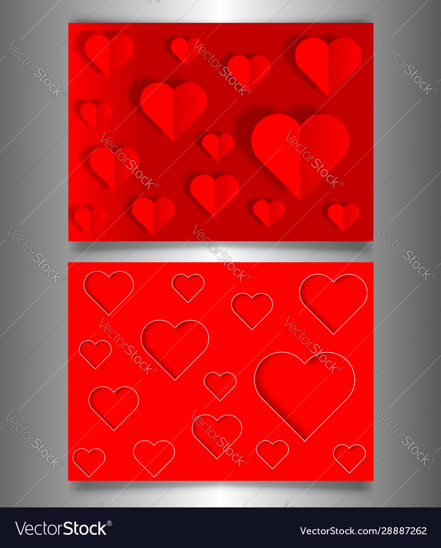 Set valentines day or mothers red banners vector image Set valentines day or mothers red banners