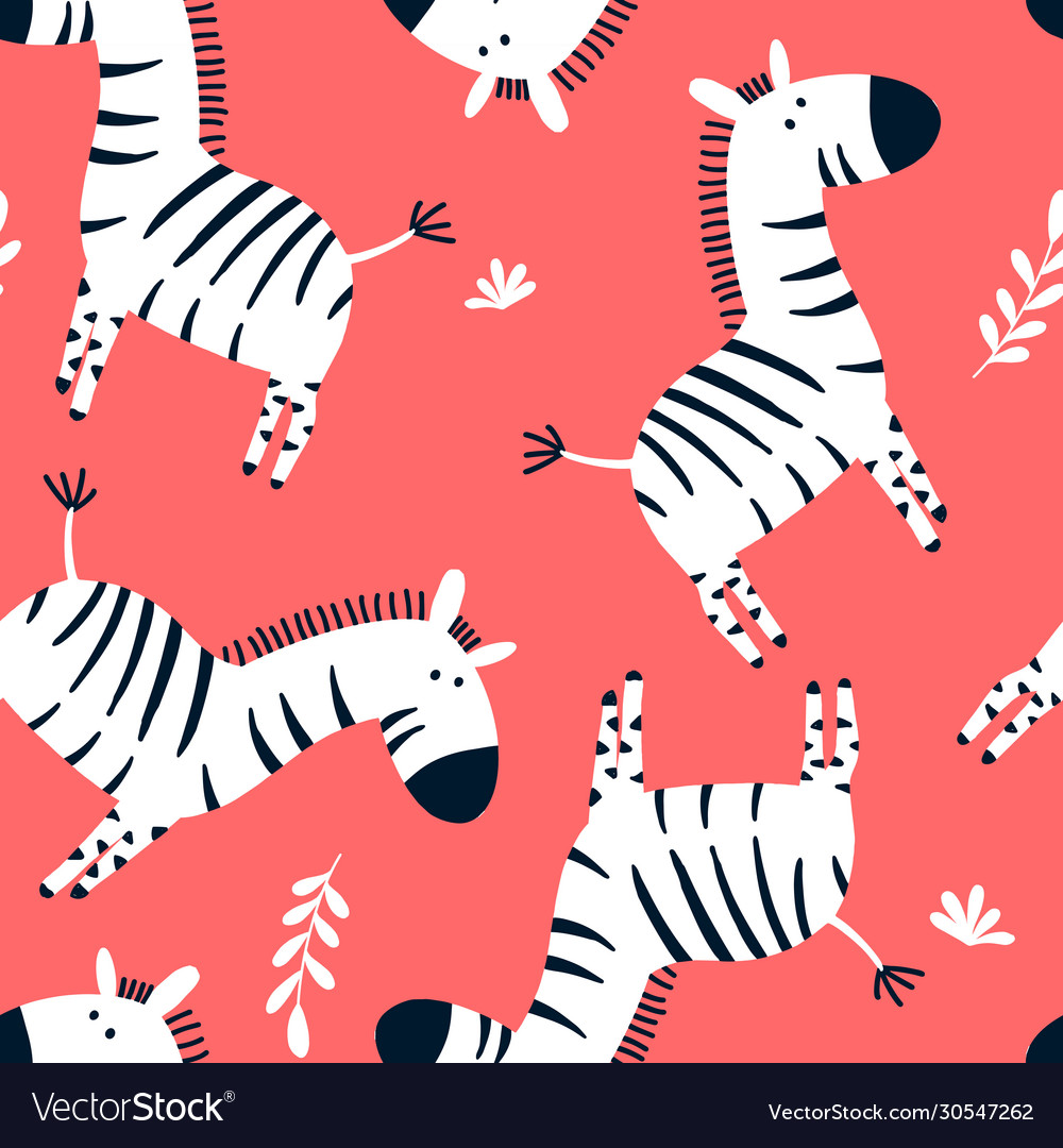 Sketch zebra seamless pattern for boys