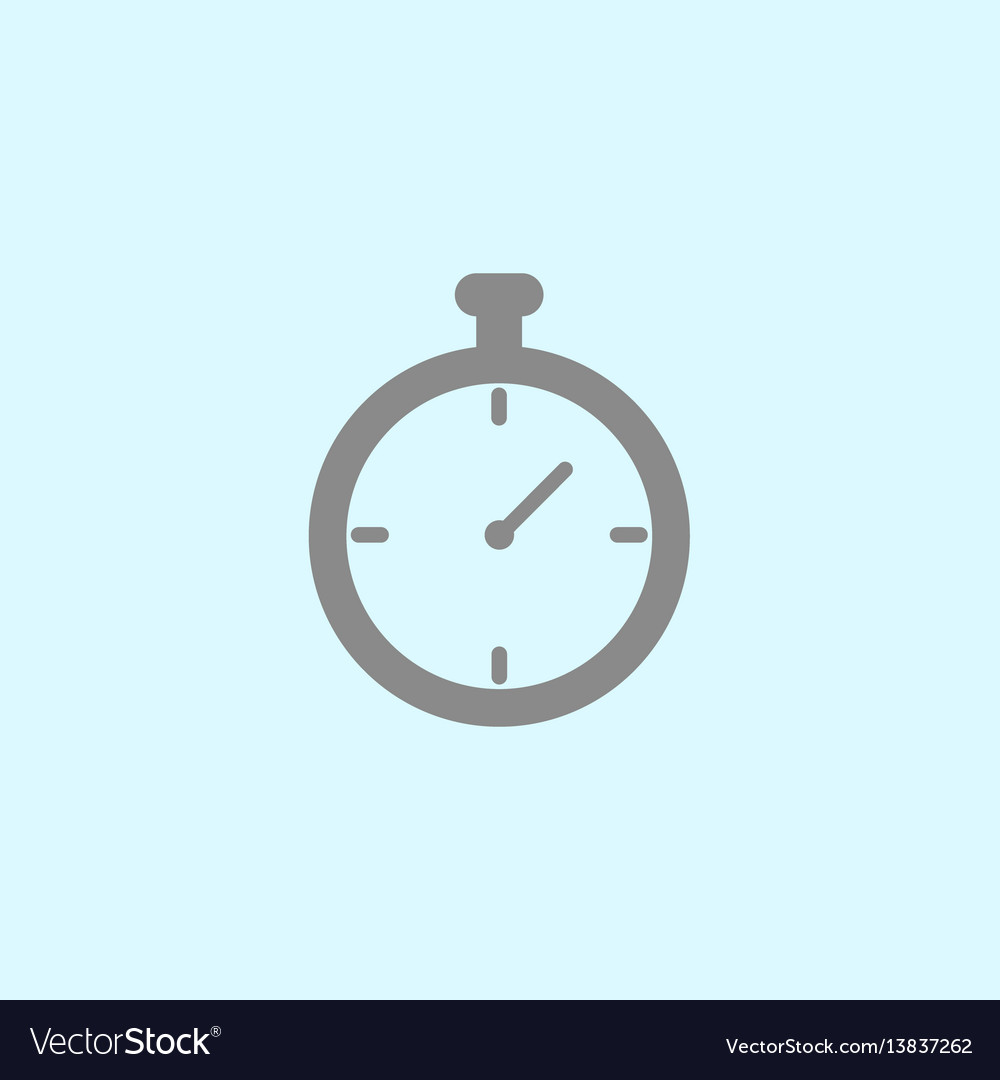 Stop watch icon timer grey isolated Royalty Free Vector