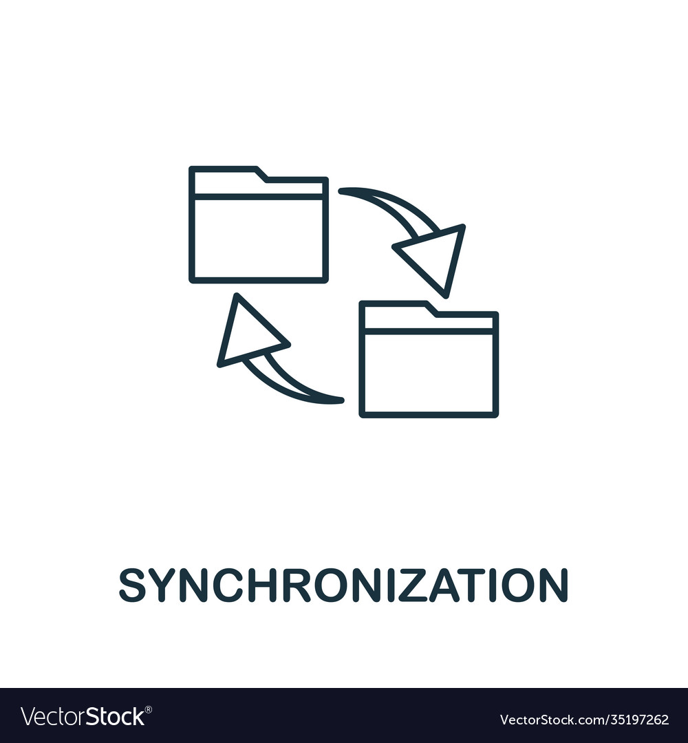 Synchronization icon line style element from gdpr vector image Synchronization icon line style element from gdpr