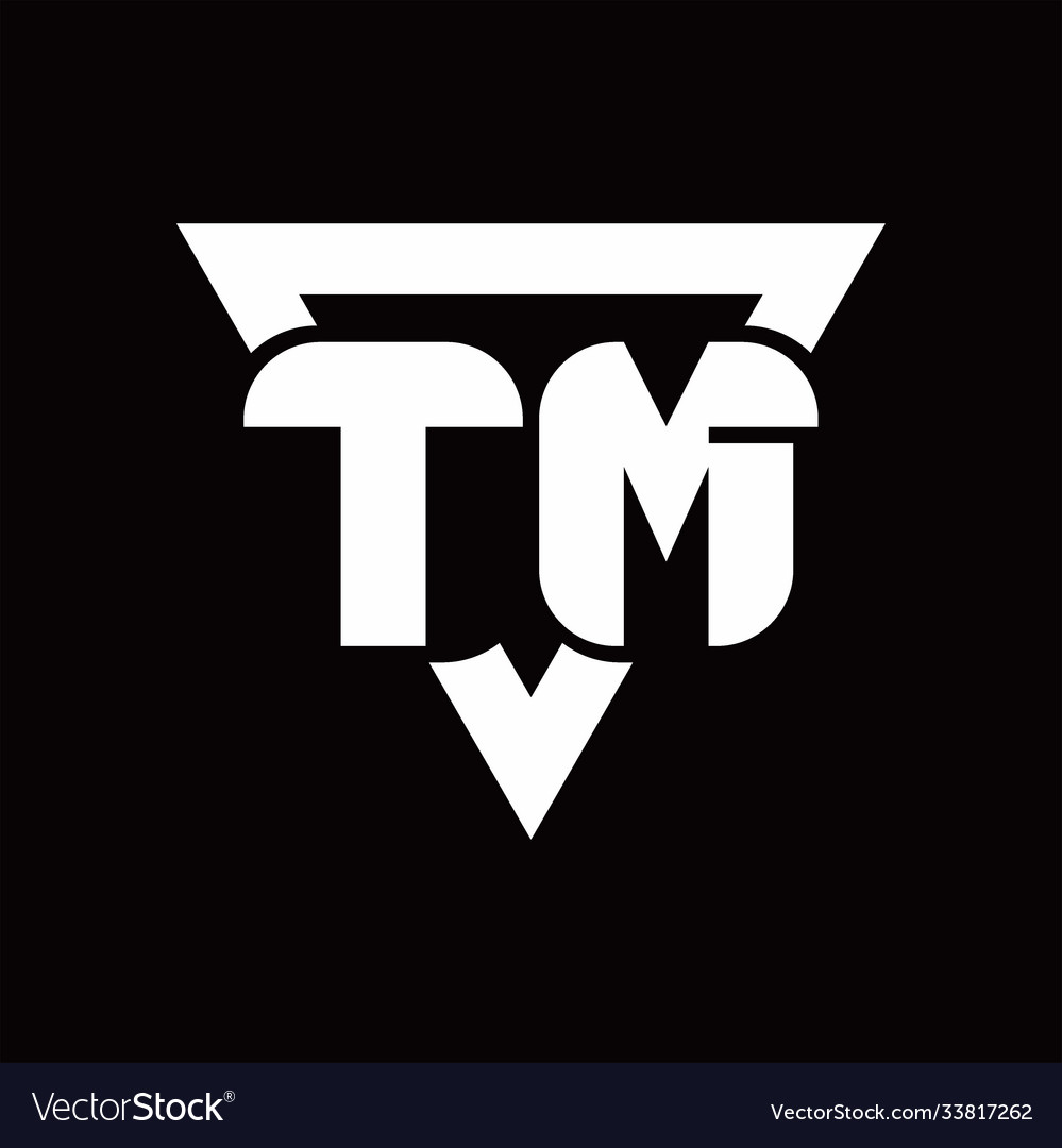 Tm logo monogram with triangle shape rounded