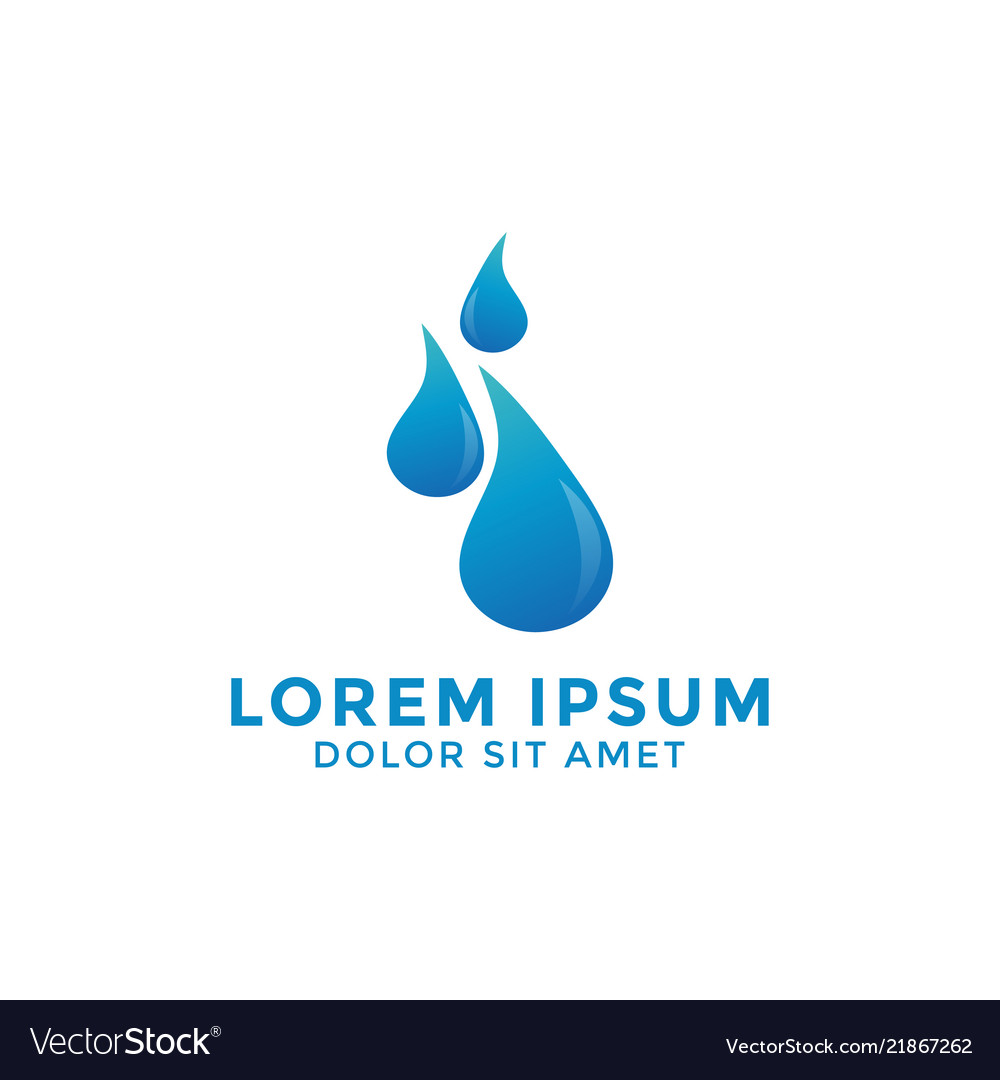 Water drop logo icon design template