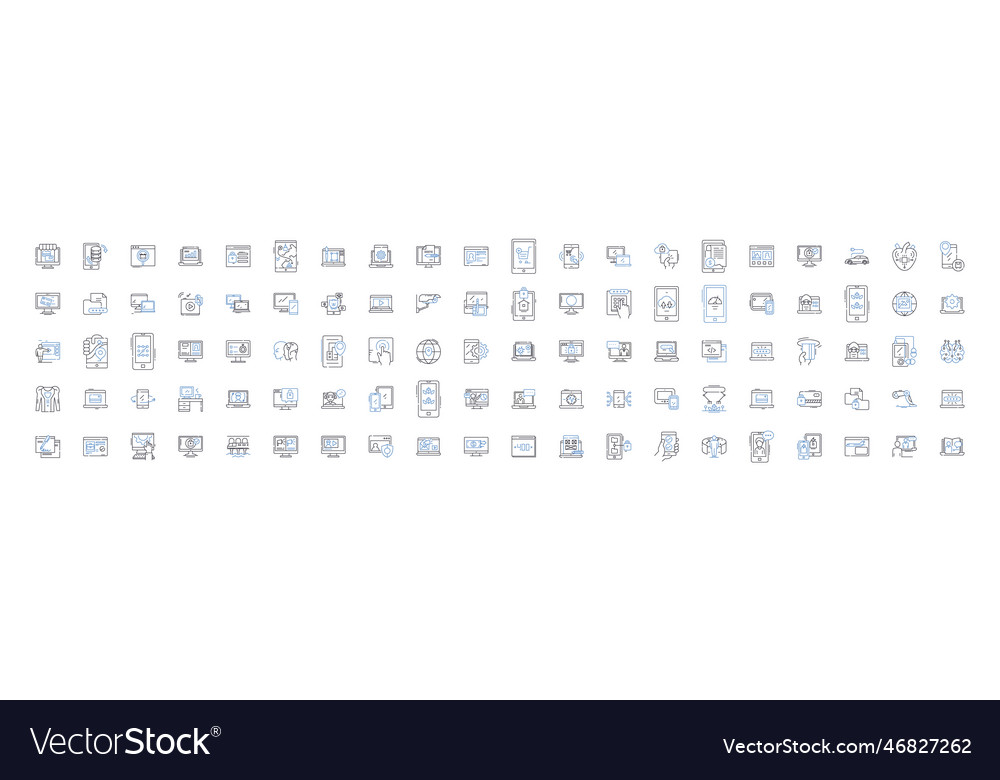 World wide web line icons collection internet