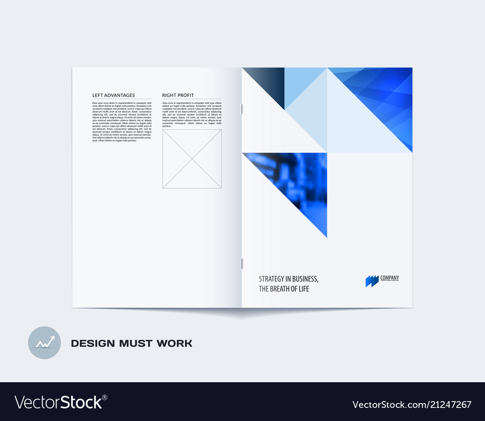 Abstract double-page brochure design triangular vector image Abstract double-page brochure design triangular