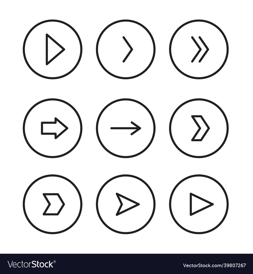 Arrow in round icon set for your design right