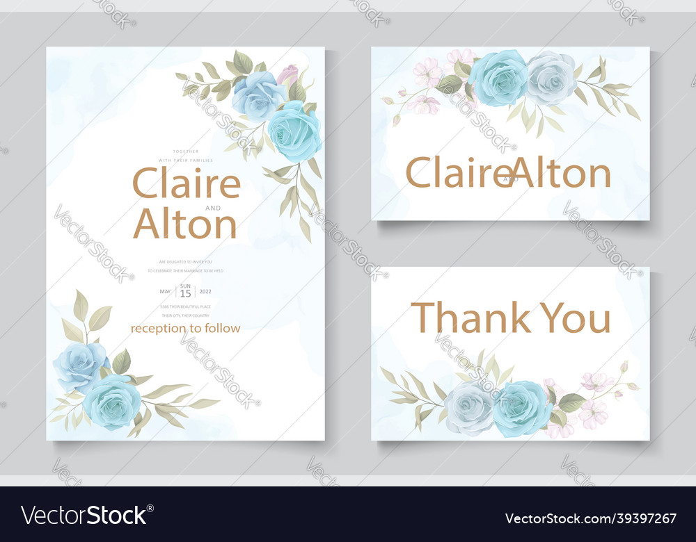 Schöne Blume Hochzeit Einladung Karte Vorlage vector image Schöne Blume Hochzeit Einladung Karte Vorlage