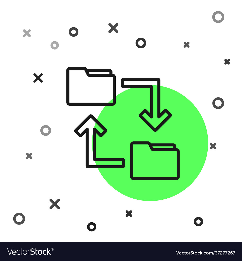 Black line cloud storage text document folder icon vector image Black line cloud storage text document folder icon