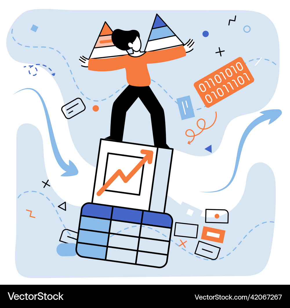 Business intelligence data analysis obtaining Vector Image
